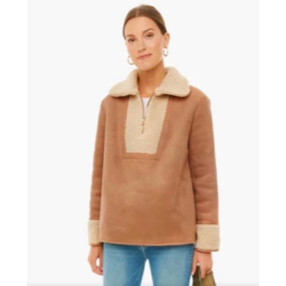 Tuckernuck Tan Shearling-Trim Pullover Jacket